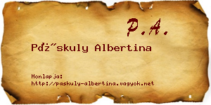 Páskuly Albertina névjegykártya